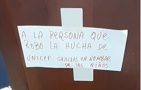 Cartel informativo del Robo de la Hucha